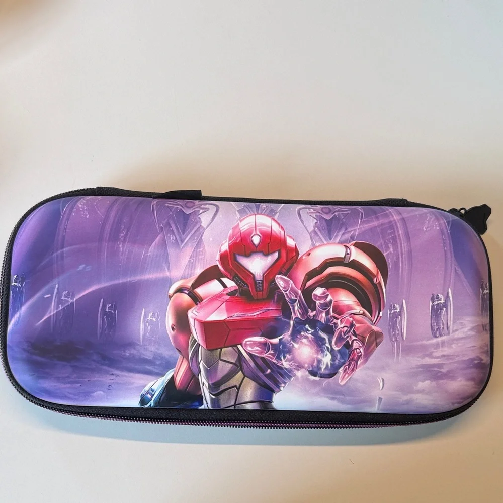 Purple and Pink Sci‑Fi Armor Zip Pouch